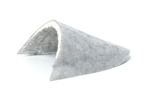 The inside lining of a shoulder pad.