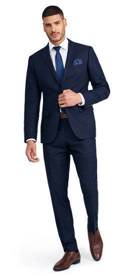 Men's Custom Suits - Hayward Flannel Navy Suit | INDOCHINO